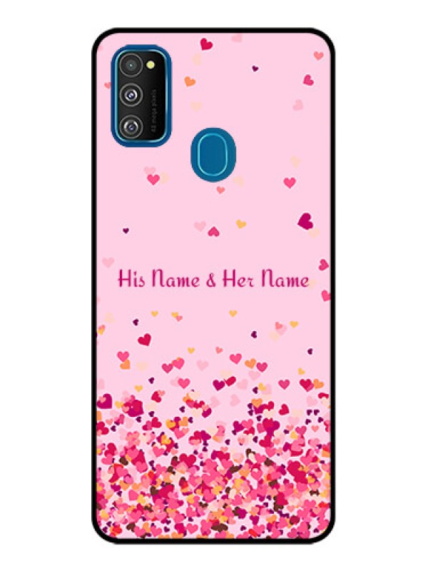 Custom Galaxy M21 2021 Custom Metal Phone Case - Floating Hearts Design