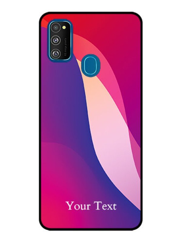 Custom Galaxy M21 2021 Custom Metal Phone Case - Digital Abstract Overlap Design