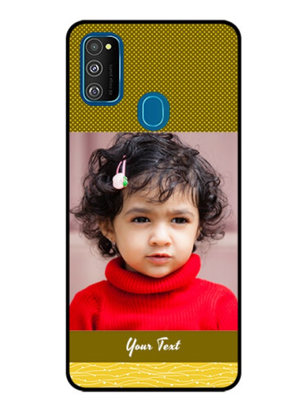 Custom Galaxy M21 Custom Metal Phone Case - Simple Green Color Design
