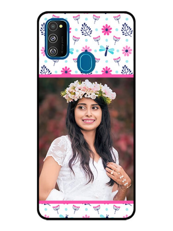 Custom Galaxy M21 Custom Metal Phone Case - Colorful Flower Design