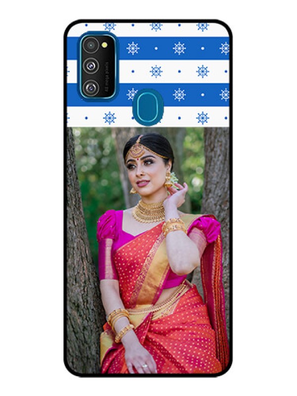 Custom Galaxy M21 Custom Metal Phone Case - Snow Pattern Design