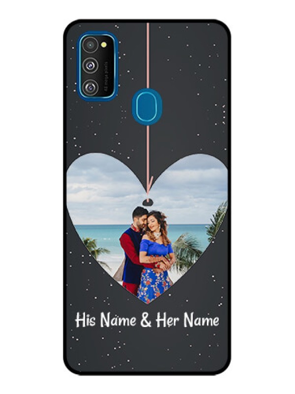 Custom Galaxy M21 Custom Metal Phone Case - Hanging Heart Design