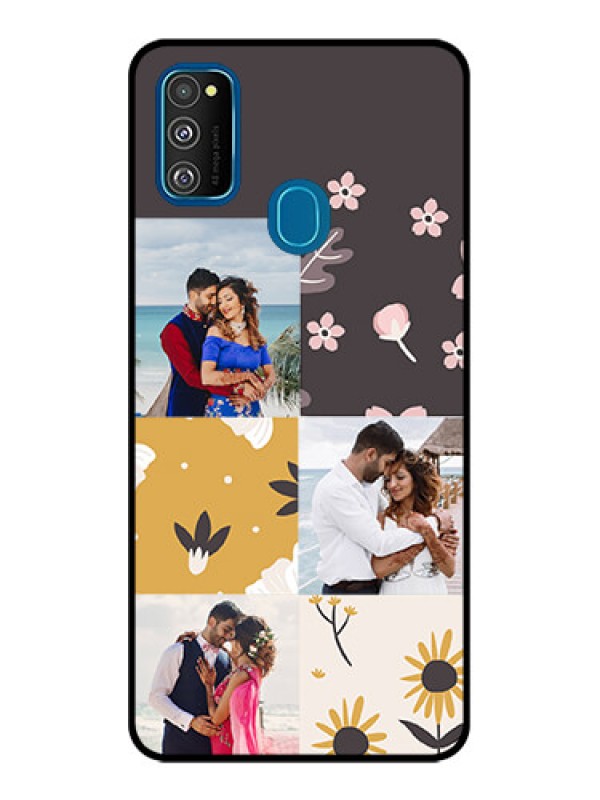 Custom Galaxy M21 Custom Metal Phone Case - 3 Images With Floral Design