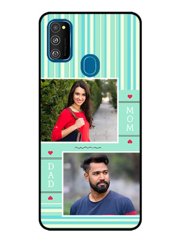 Custom Galaxy M21 Custom Metal Phone Case - Mom and Dad Pic Design