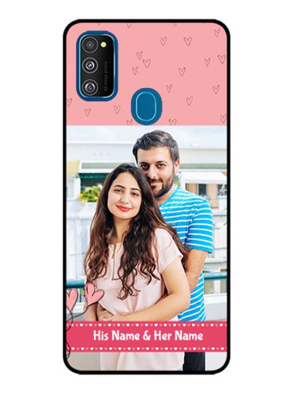 Custom Galaxy M21 Custom Metal Phone Case - Love Design Peach Color