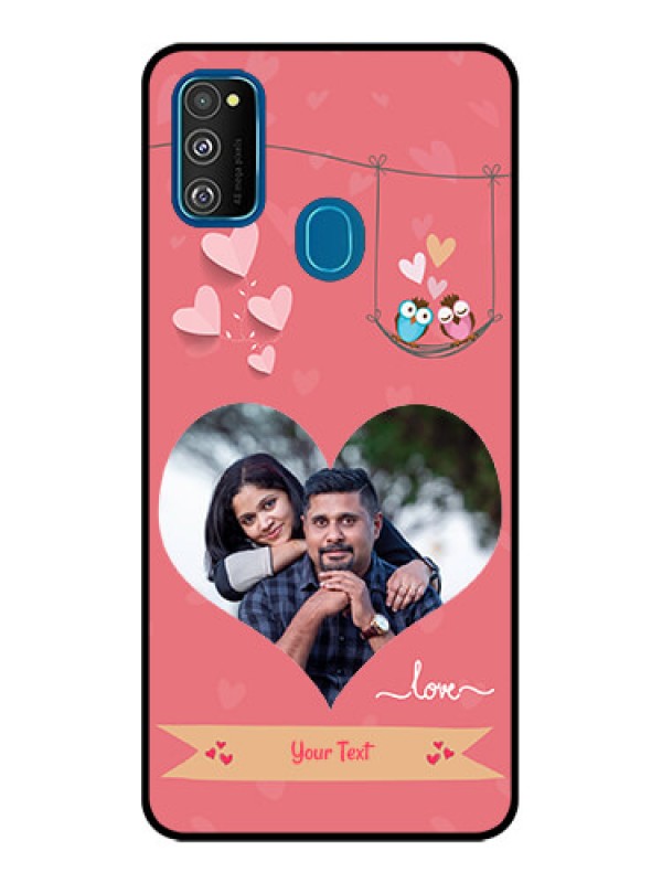 Custom Galaxy M21 Custom Metal Phone Case - Peach Color Love Design