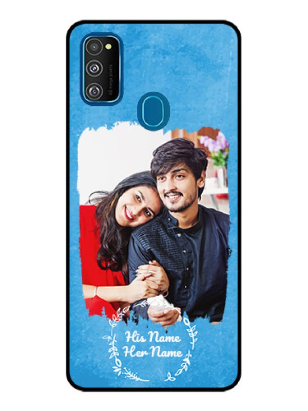 Custom Galaxy M21 Custom Metal Phone Case - Blue Color Vintage Design