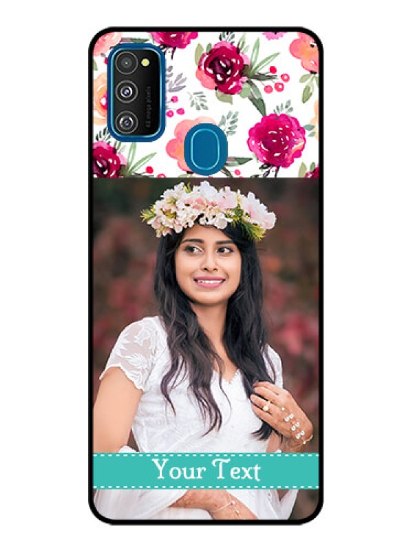 Custom Galaxy M21 Custom Metal Phone Case - Water Colors Floral Design