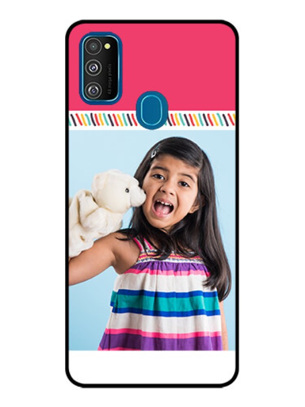 Custom Galaxy M21 Custom Metal Phone Case - Line Art Design