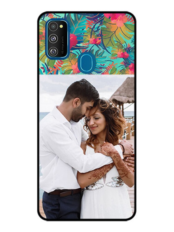 Custom Galaxy M21 Custom Metal Phone Case - Watercolor Floral Design