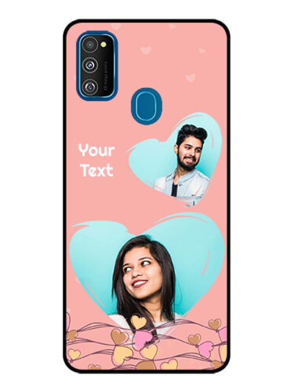 Custom Galaxy M21 Custom Metal Phone Case - Love Doodle Design