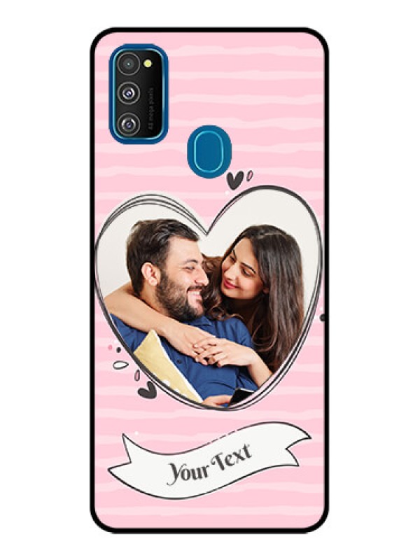 Custom Galaxy M21 Custom Metal Phone Case - Vintage Heart Design