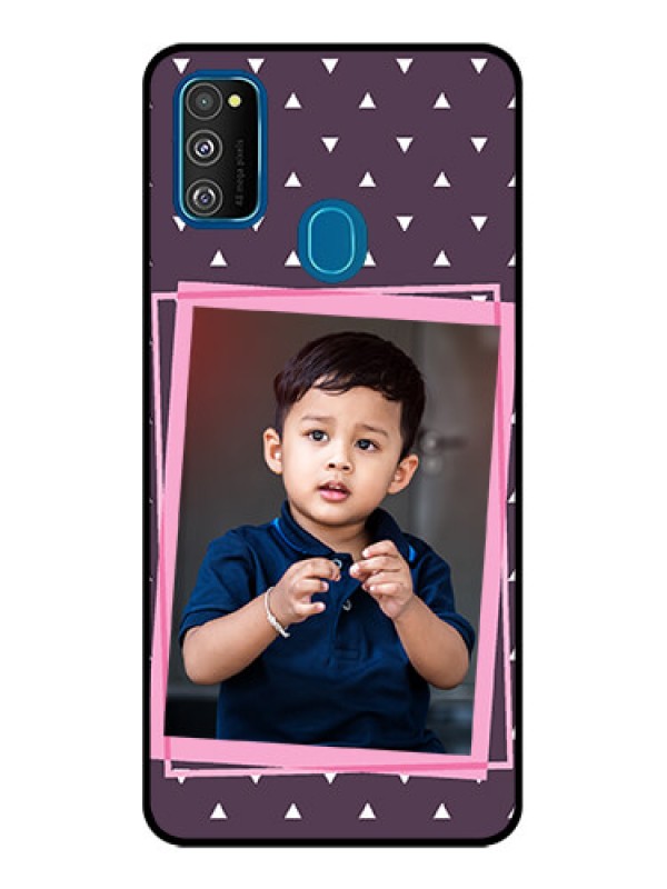 Custom Galaxy M21 Custom Metal Phone Case - Triangle Pattern Dotted Design
