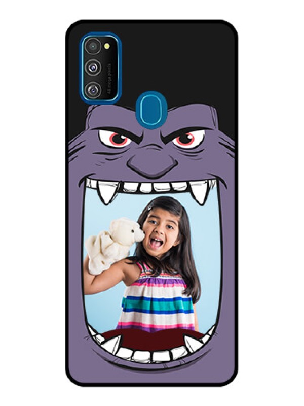 Custom Galaxy M21 Custom Metal Phone Case - Angry Monster Design