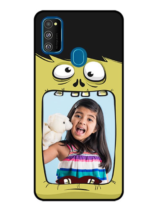 Custom Galaxy M21 Custom Metal Phone Case - Cartoon Monster Back Case Design