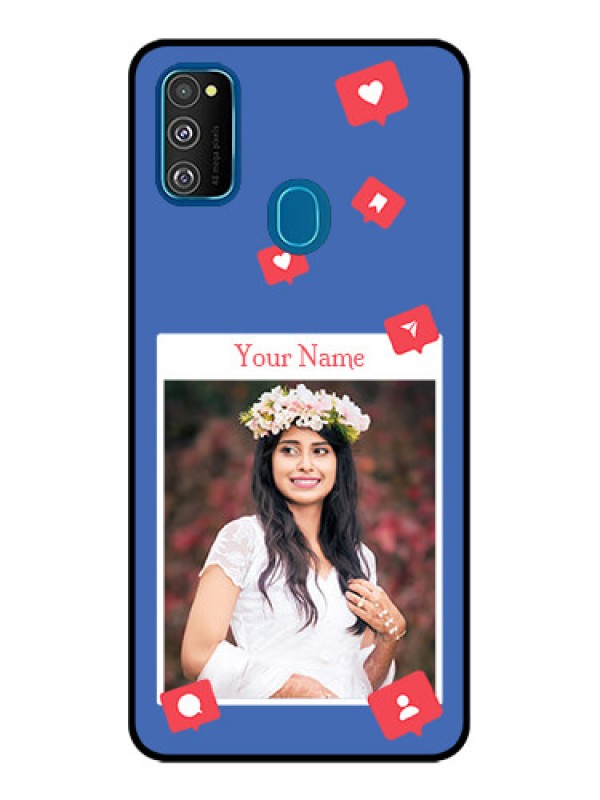Custom Galaxy M21 Custom Metal Phone Case - Like Share And Comment Design
