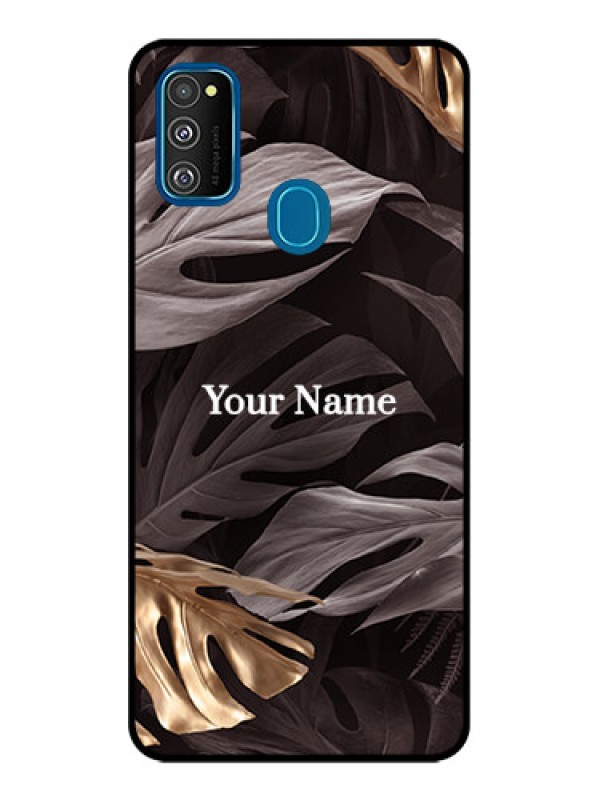 Custom Galaxy M21 Custom Metal Phone Case - Wild Leaves Digital Paint Design