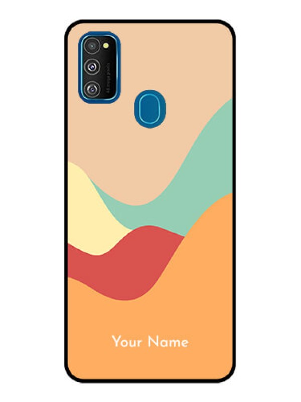 Custom Galaxy M21 Custom Metal Phone Case - Ocean Waves Multi - Colour Design