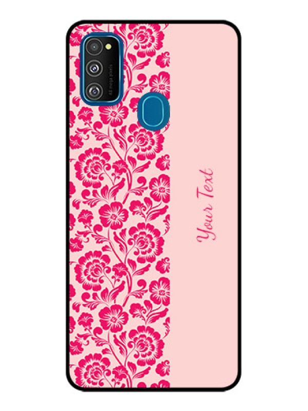 Custom Galaxy M21 Custom Metal Phone Case - Attractive Floral Pattern Design