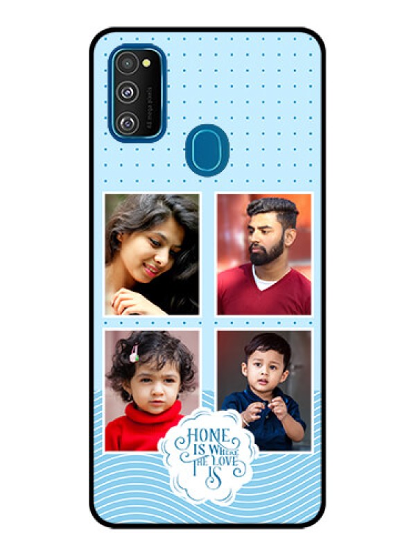Custom Galaxy M21 Custom Metal Phone Case - Cute Love Quote With 4 Pic Upload Design