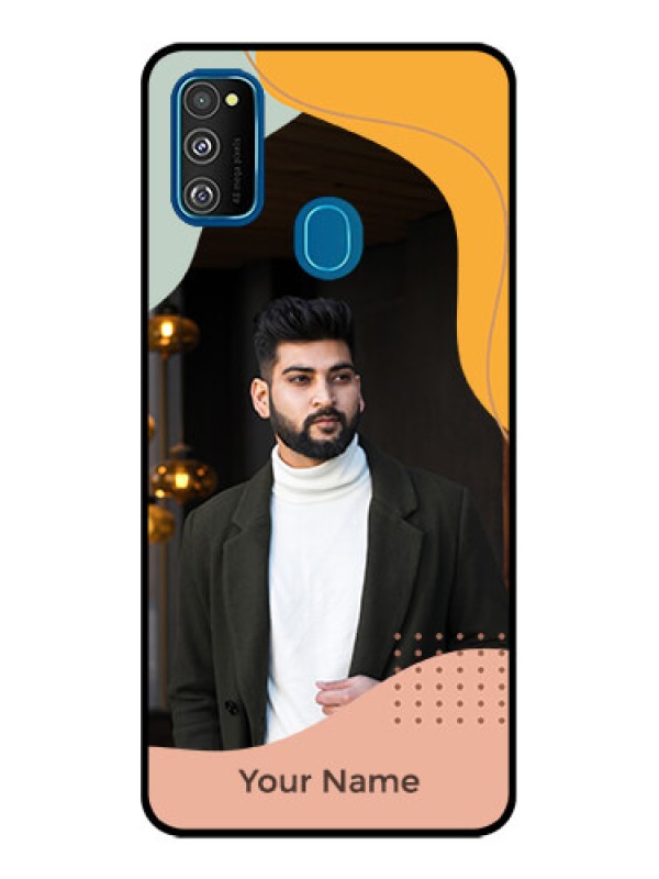 Custom Galaxy M21 Custom Metal Phone Case - Tri - Coloured Overlay Design