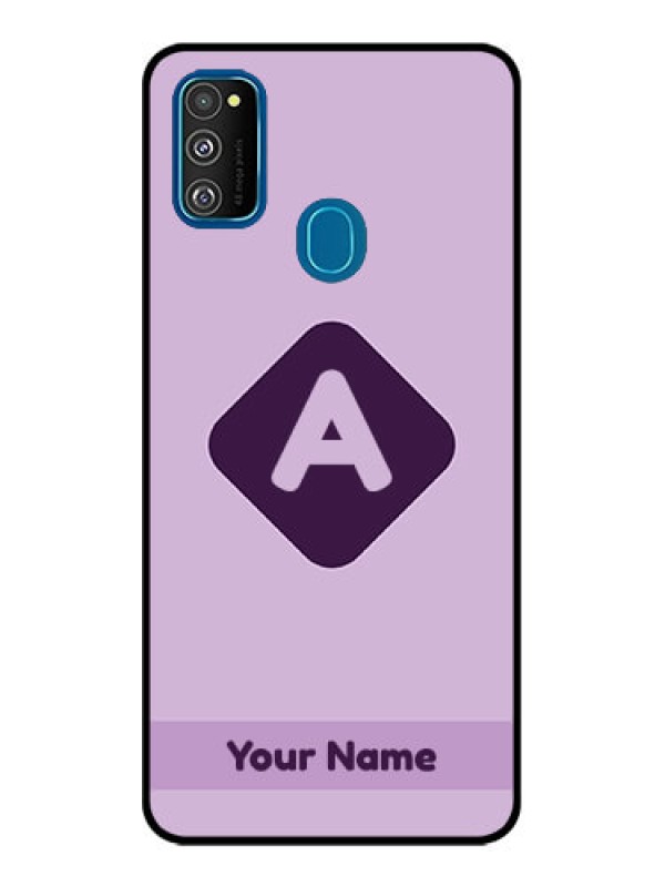 Custom Galaxy M21 Custom Metal Phone Case - Custom Letter In Curved Badge Design