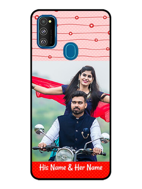 Custom Galaxy M30s Custom Metal Phone CaseRed Pattern Case Design
