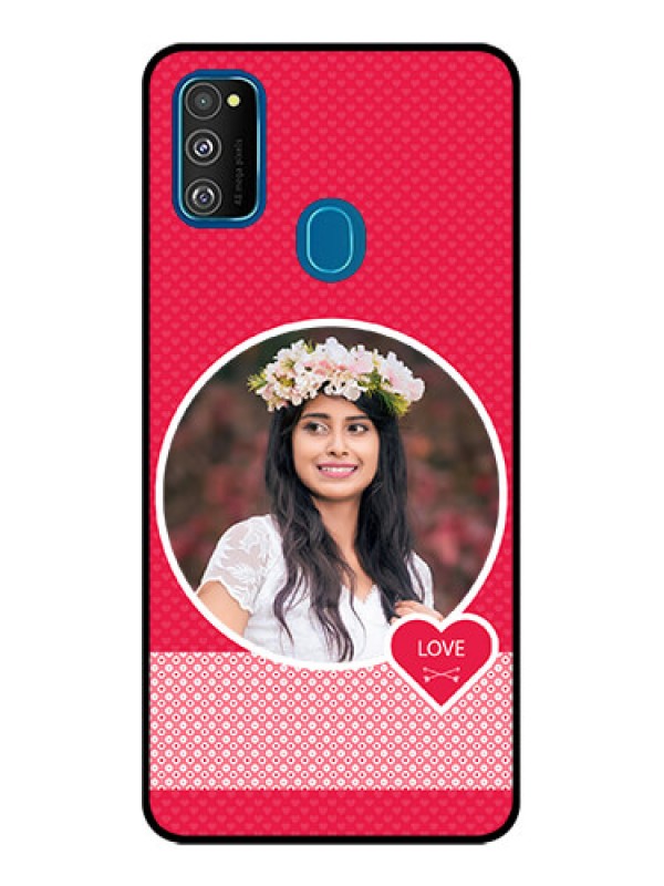 Custom Galaxy M30s Custom Metal Phone CasePink Color Pattern Design