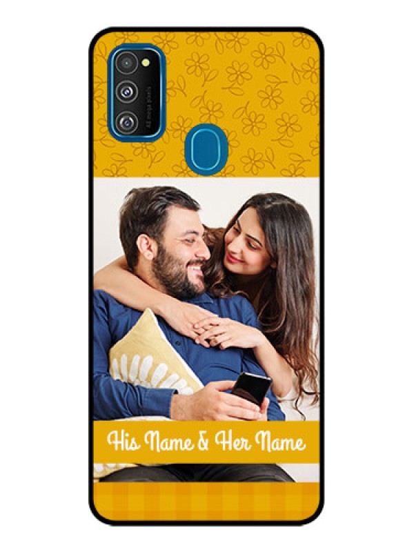 Custom Galaxy M30s Custom Metal Phone CaseYellow Floral Design