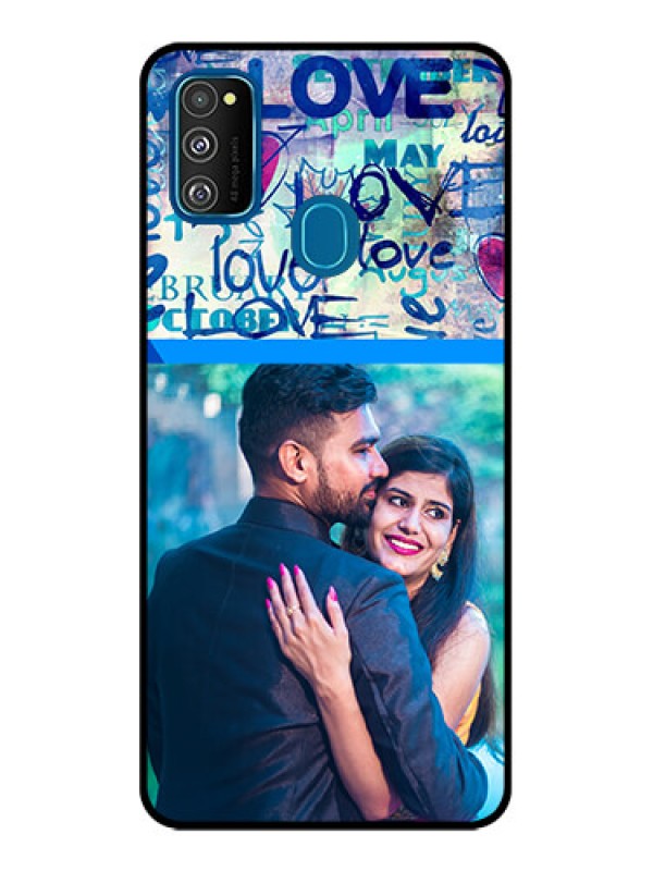 Custom Galaxy M30s Custom Metal Phone CaseColorful Love Design