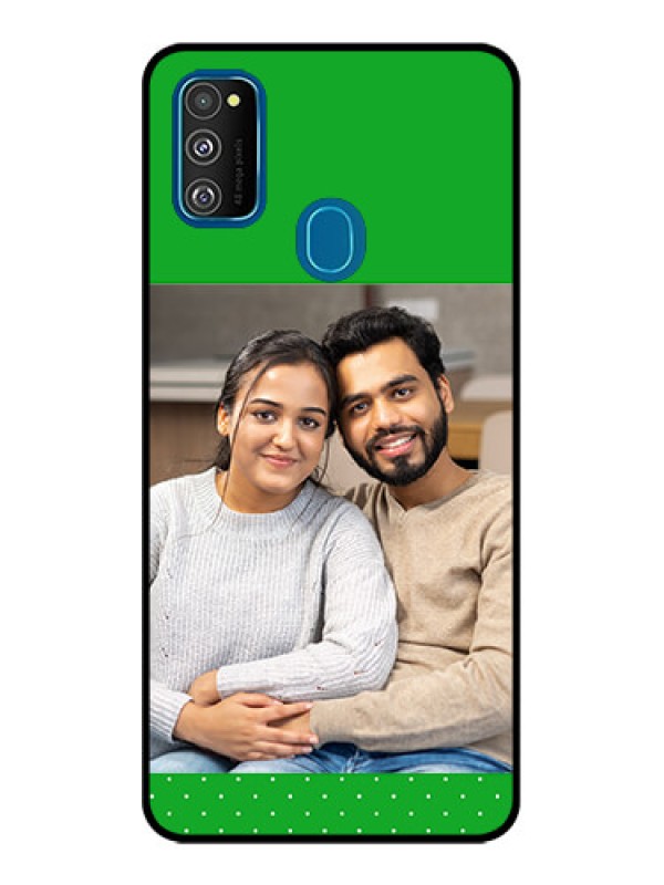 Custom Galaxy M30s Custom Metal Phone CaseGreen Pattern Design