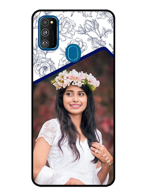 Custom Galaxy M30s Custom Metal Phone CaseClassy Floral Design