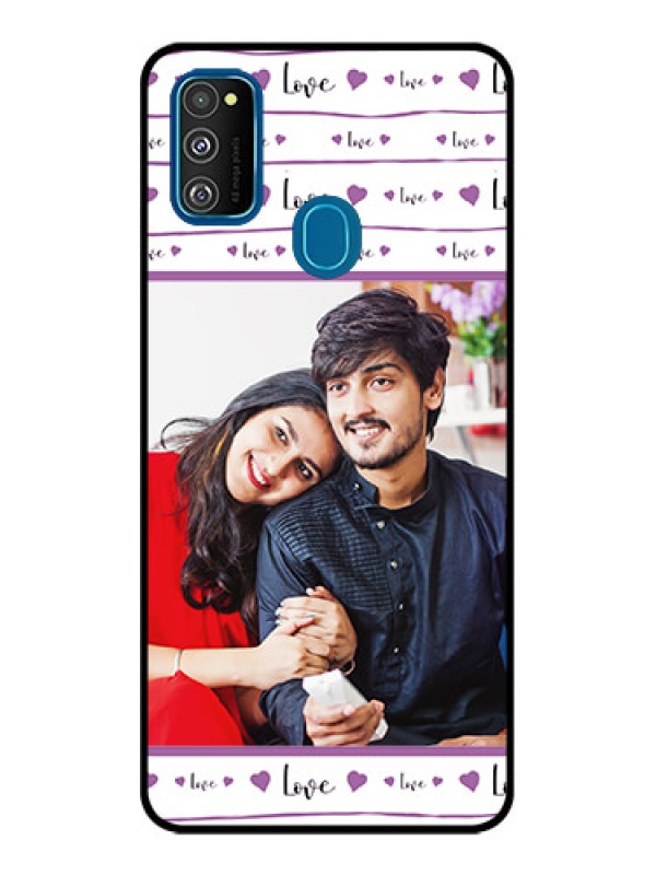 Custom Galaxy M30s Custom Metal Phone CaseCouples Heart Design