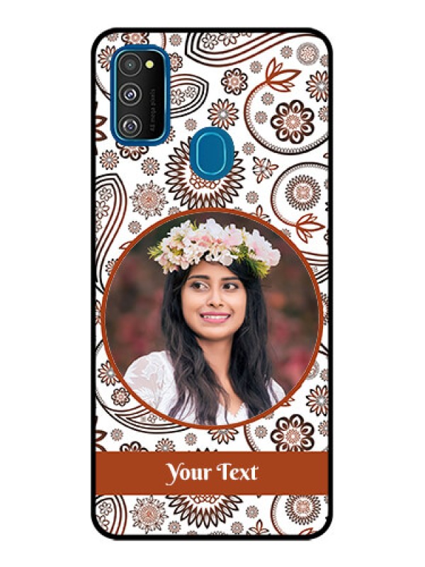 Custom Galaxy M30s Custom Metal Phone CaseAbstract Flower Design