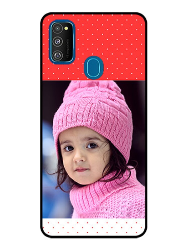 Custom Galaxy M30s Custom Metal Phone CaseRed Pattern Design