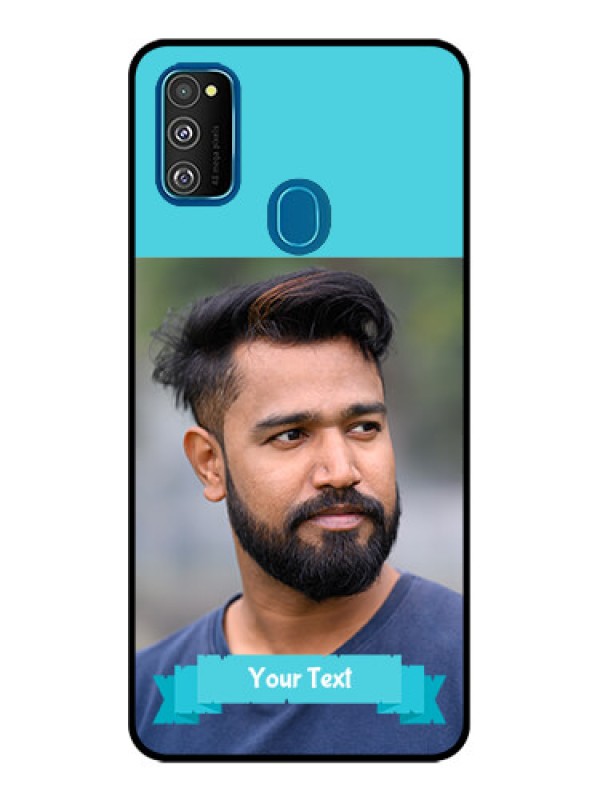Custom Galaxy M30s Custom Metal Phone CaseBlue Color Design