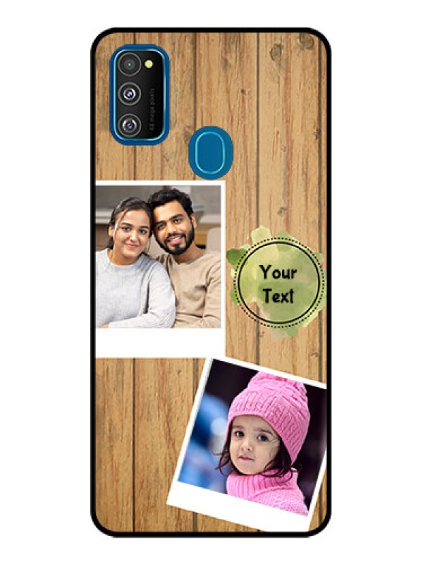 Custom Galaxy M30s Custom Metal Phone CaseWooden Texture Design