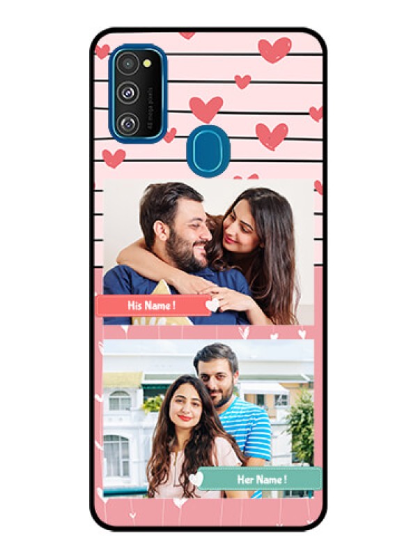 Custom Galaxy M30s Custom Metal Phone CasePhoto With Heart Design