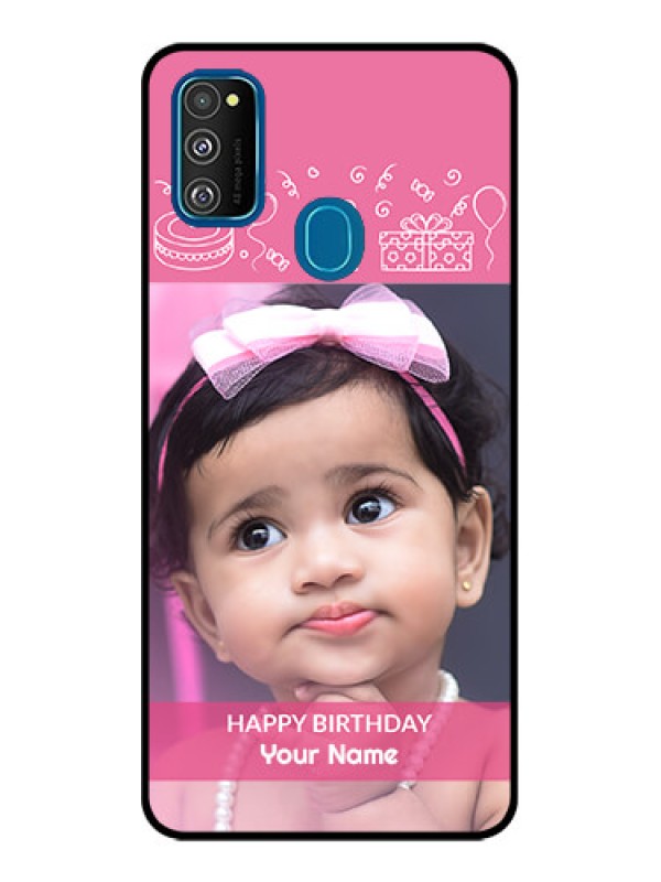 Custom Galaxy M30s Custom Metal Phone CaseWith Birthday Line Art Design