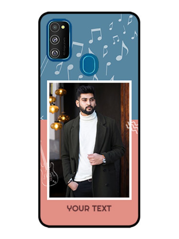Custom Galaxy M30s Custom Metal Phone CaseWith Color Musical Note Design