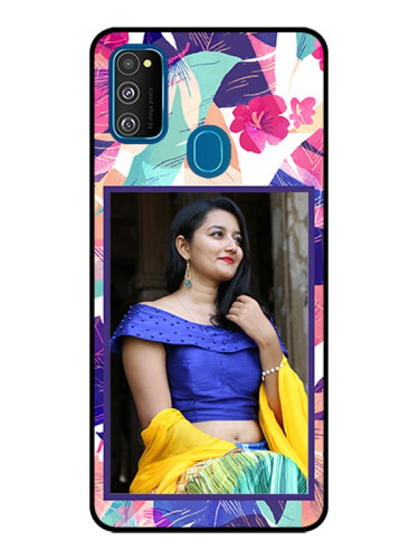 Custom Galaxy M30s Custom Metal Phone CaseAbstract Floral Design