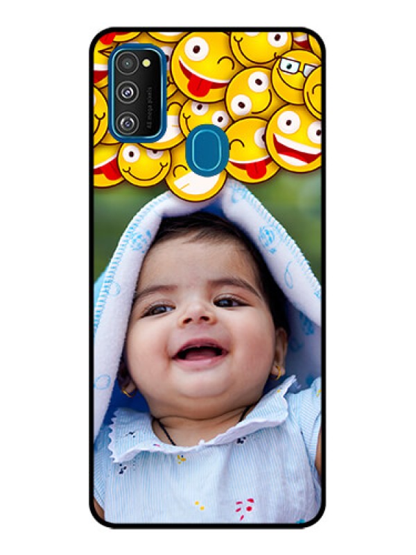 Custom Galaxy M30s Custom Metal Phone CaseWith Smiley Emoji Design