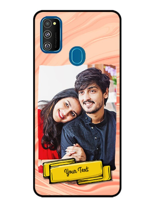Custom Galaxy M30s Custom Metal Phone CaseMarble Texture Design