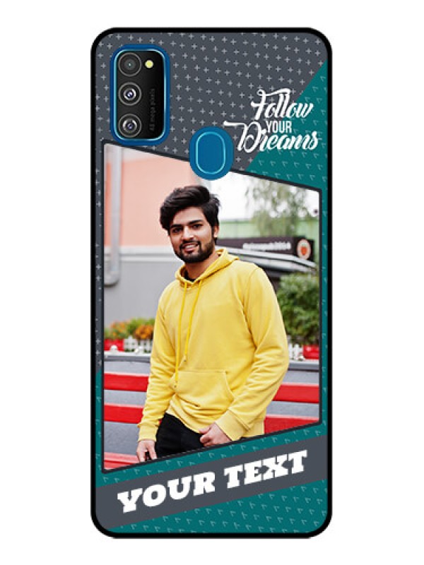 Custom Galaxy M30s Custom Metal Phone CaseBackground Pattern Design With Quote