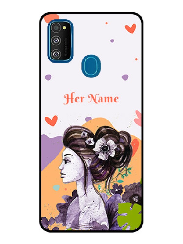 Custom Galaxy M30s Custom Metal Phone CaseWoman And Nature Design
