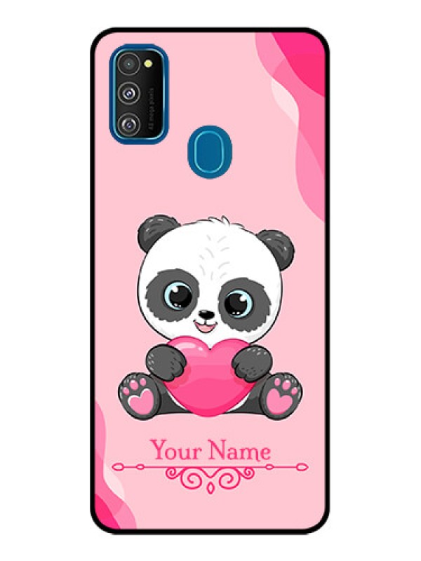 Custom Galaxy M30s Custom Metal Phone CaseCute Panda Design