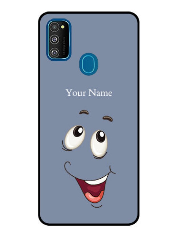 Custom Galaxy M30s Custom Metal Phone CaseLaughing Cartoon Face Design
