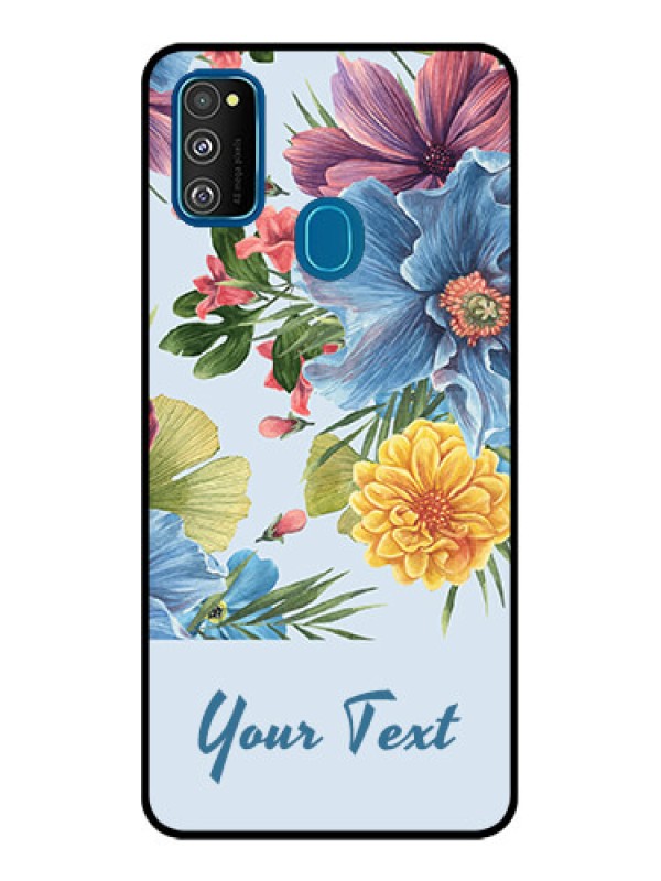 Custom Galaxy M30s Custom Metal Phone CaseStunning Watercolored Flowers Painting Design