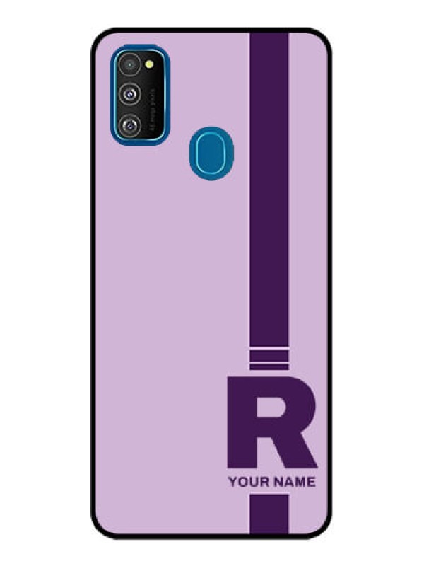 Custom Galaxy M30s Custom Metal Phone CaseSimple Dual Tone Stripe With Name Design