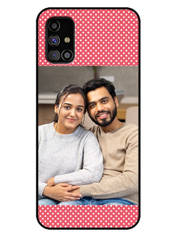 Custom Galaxy M31s Custom Metal Phone Case - White Dotted Design